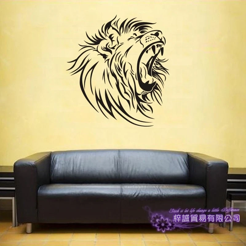 DCTAL Lion Wall Sticker Leon Decal Posters Vinyl Wall Art Decals Pegatina Decal Decor Mural Wild Animal Sticker