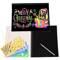 12 Sheets Rainbow Scratch Note Sketchbook Paper Painting Toys Children DIY Color Art Doodle Scratch Off Card Drawing Notebooks 1