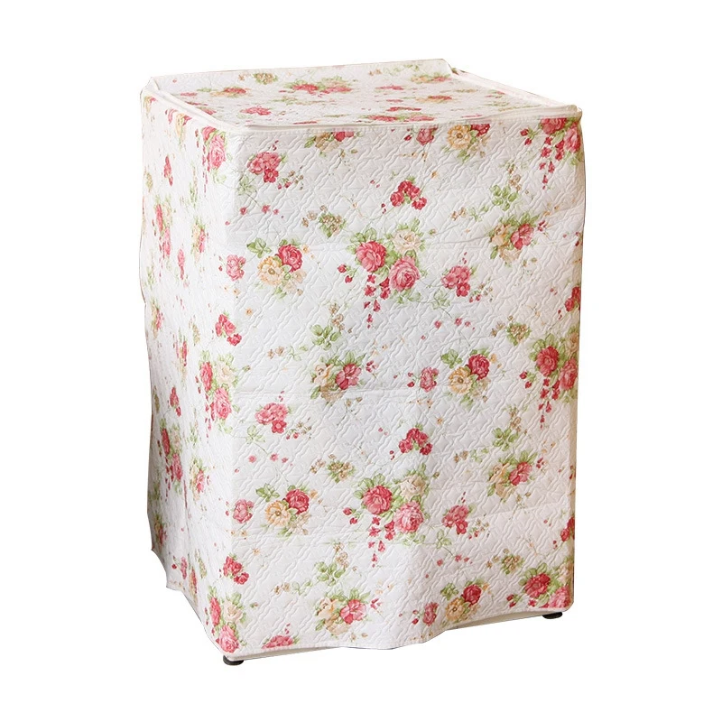

Washing Machine Zippered Dust Cover Sunscreen Washing Machine Enclosures Flower Pattern Thicker Waterproof Durable