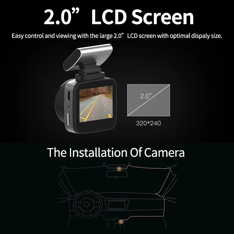 Оригинальная камера Anytek Dash Camera 2 &quotдюймовый дисплей Q2N 1080FHD видеорегистратор g