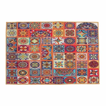 

180X60CM Non-slip Bohemian Style Floral Pattern Rug Floor Mat Living Room Balcony Bathroom Kitchen Bedroom Carpet