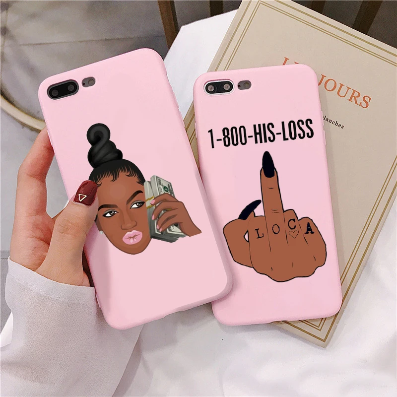 For iPhone 7 8 Plus X XR XS MAX MAKE MONEY Not Friends Kash Black head Girl Matte Pink soft Case 11 Pro 2019 |