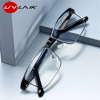 

UVLAIK Men Business Reading Glasses for Reader Mens Stainless Steel Presbyopic optical Eyeglasses +1.0 1.5 2.0 2.5 3 3.5 4.0