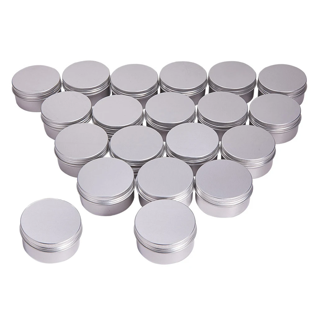 20Piece 80ml Aluminium Lip Balm Tin Pots Cosmetic Cream Jar Bottle Container for Beads Candle Tea Storage Jar