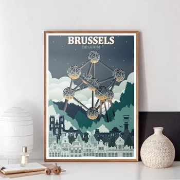 

MT2910 Brussels city print Belgium CITY Map Poster Painting Art Poster Print Canvas Home Decor Picture Wall Print