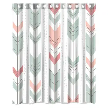 

Green and Red Cute Arrow Aztec Pattern Shower Curtain Waterproof Bathroom Decor Polyester Fabric Curtain Sets with Hooks