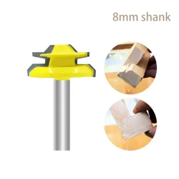 

45 Degree Lock Router Bit 8mm Shank Woodworking Tenon Milling Cutter Tool Drilling Milling For Wood Carbide Alloy roteador