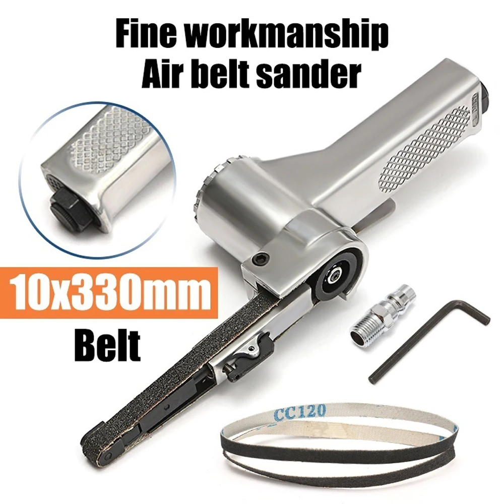 3/8" Air Belt Sander Air Angle Grinding Machine with Sanding Belts for Air Compressor Sanding Pneumatic Tool Set 16000RMP Tools 4