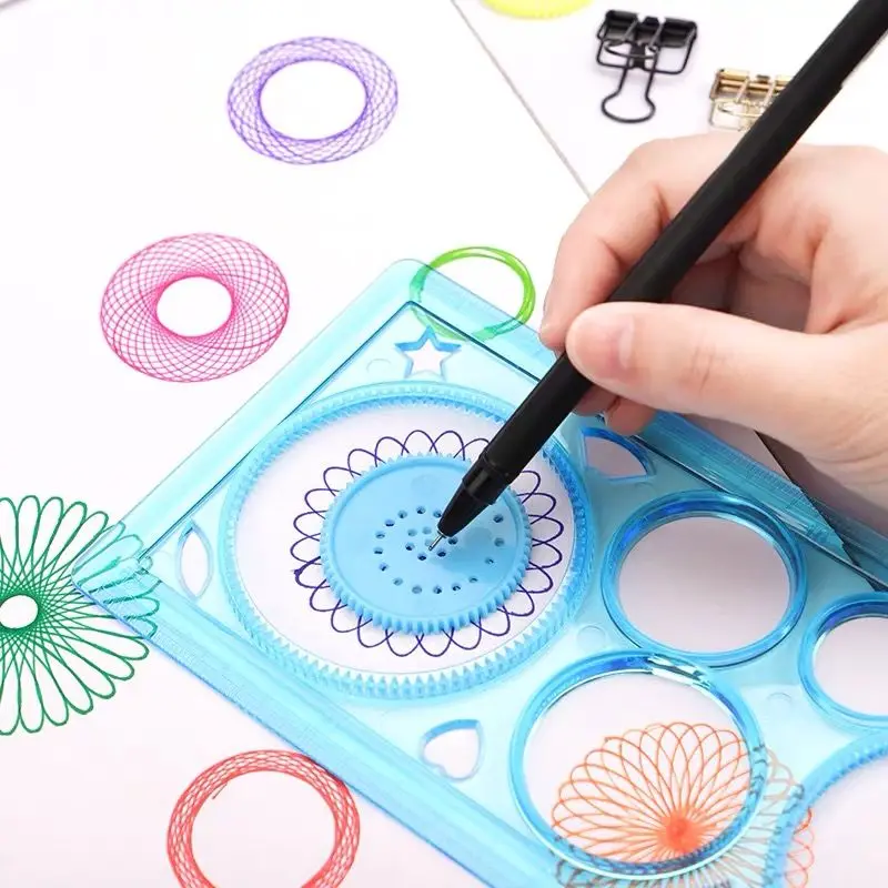 Ruler Painting Puzzle Art-Craft Spirograph Children Drawing Kids Plastic Work Ability