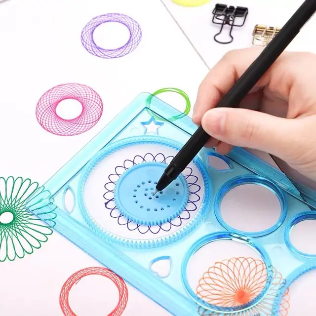 Painting Multi-function Interesting Puzzle Spirograph Children Drawing Plastic Ruler Improve Start Work Ability Kids Art Craft 1