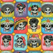 Половина ярда простой хлопок ткань с Северной Европы череп печати, ручной работы DIY одежды платье Ткань хлопок CR-169