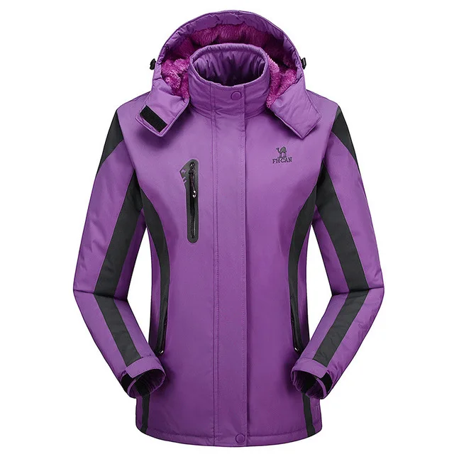 Лыжный костюм для женщин, зимний водонепроницаемый дышащий Теплый Сноуборд, куртка и штаны, непродуваемый женский костюм для сноуборда - Цвет: Purple