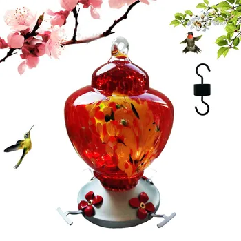 

Hanging Bird Water Feeder Hanging Hummingbird Feeder Garden Outdoor Flower Print Iron Hook Pet Bird Supplies#0731g30