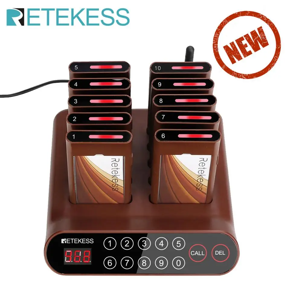 

RETEKESS T116A restaurant pager guest pager system calling system Wireless Paging Queue System for Restaurant Coffee F9407D