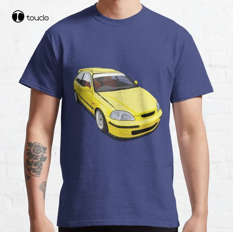 Yellow Civic Ek Prefacelift Civicej Ek3 Ek4 Ej9 Vti Sir Bseries Dseries Jdm Classic T Shirt Cotton Tee Shirt T Shirts Aliexpress