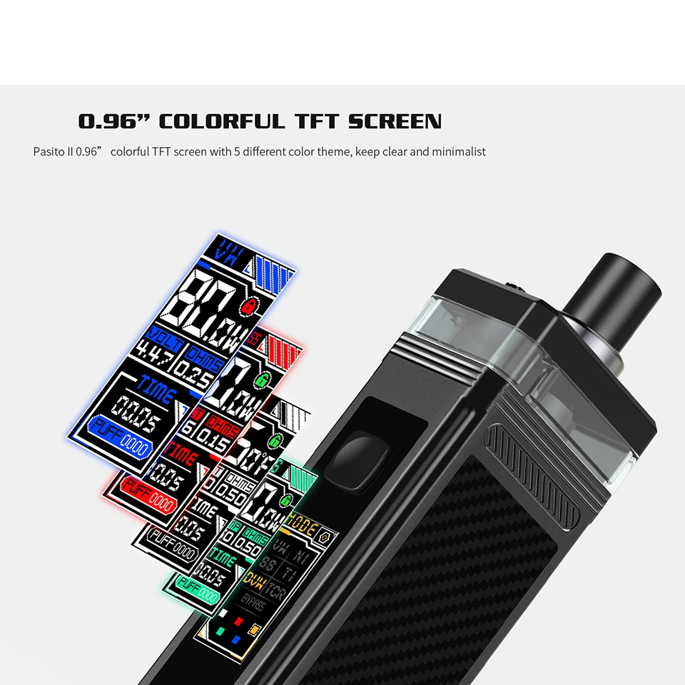 Оригинальный вейп набор Smoant Pasito II 80 Вт с аккумулятором 2500 мАч картридж 6 мл разъем