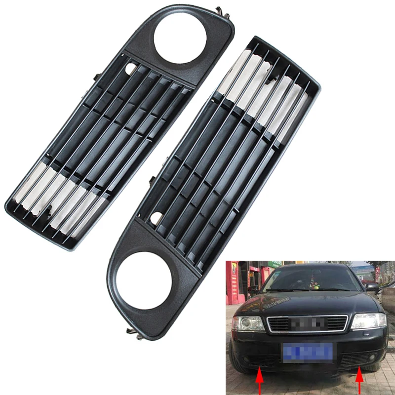 

Auto Front Left Right Bumper Fog Light Lamp Grill for AUDI A6 C5 1999 2000 2001 2002 4B0807681S 4B0807682S