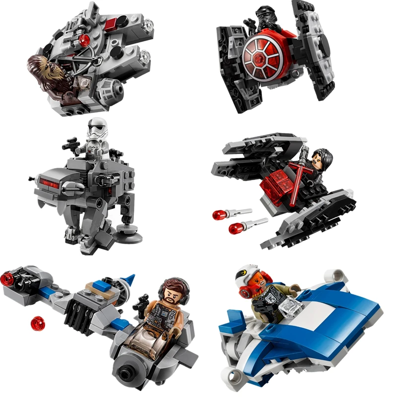 

New 1pcs Star Wars Spaceship Microfighters AT-ST Fighters Building Blocks Bricks Toys with Legoinglys