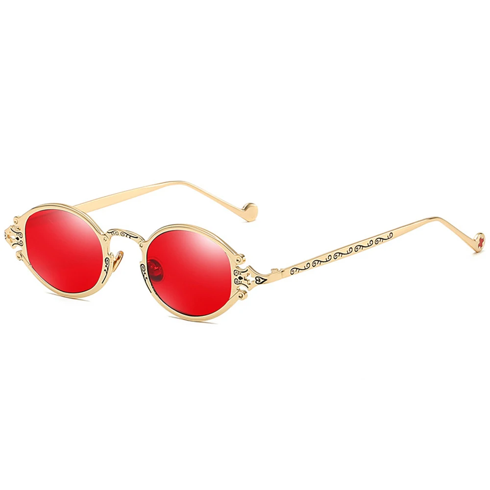 European And American Street Shooting New Glasses Retro Steampunk Sunglasses Gothic Oval Frame Carved Sunglasses Eyewear