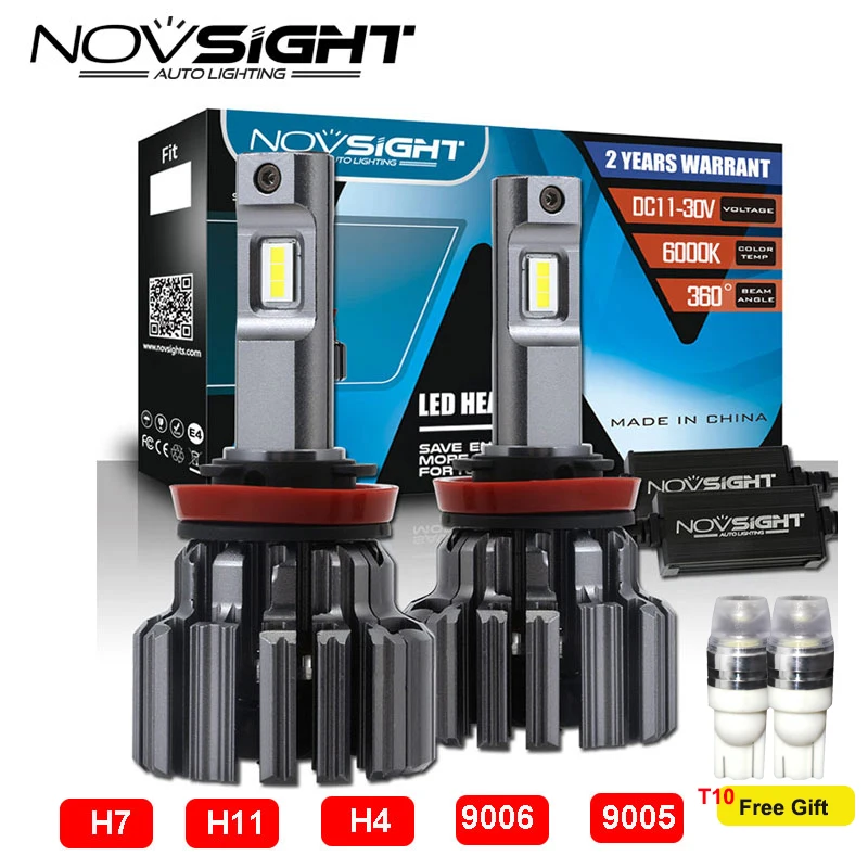 Novsight H7/H11/H4/9005/9006 Противотуманные фары автомобильные лампы 80 Вт 15000лм/пара лампочки для автомобилей 6000 k авто лампы фары замена комплекты