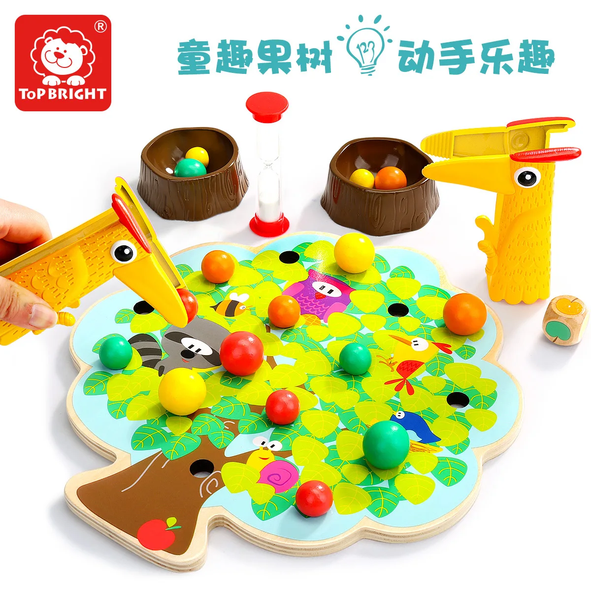 TOPBRIGHT птицы едят фрукты клип музыкальная настольная игра детская развивающая игрушка для родителей и детей 3-6 лет развивающая игрушка