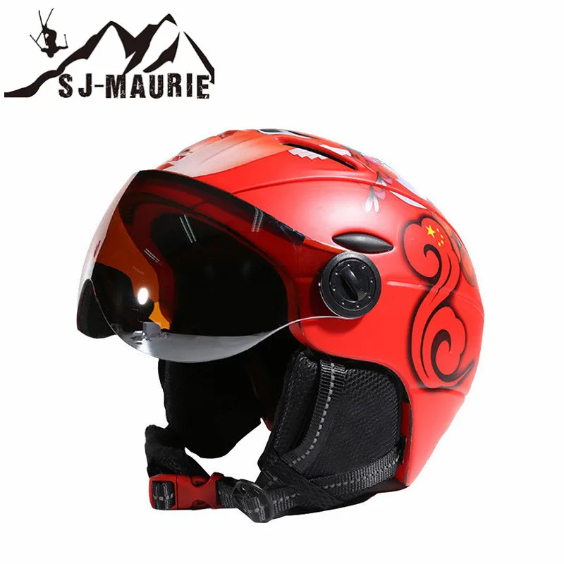 Высокое качество безопасности лыжный шлем для мужчин и женщин Спорт на открытом воздухе Снежная Экипировка интегрально формованная защита лыжный шлем M/L/XL - Цвет: Красный