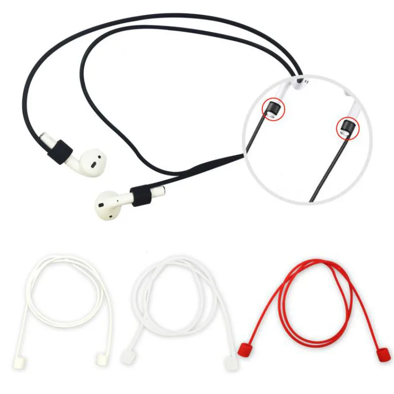 Для Apple iphone X 8 7 AirPods беспроводные Bluetooth наушники шейный ремешок шнур силиконовый