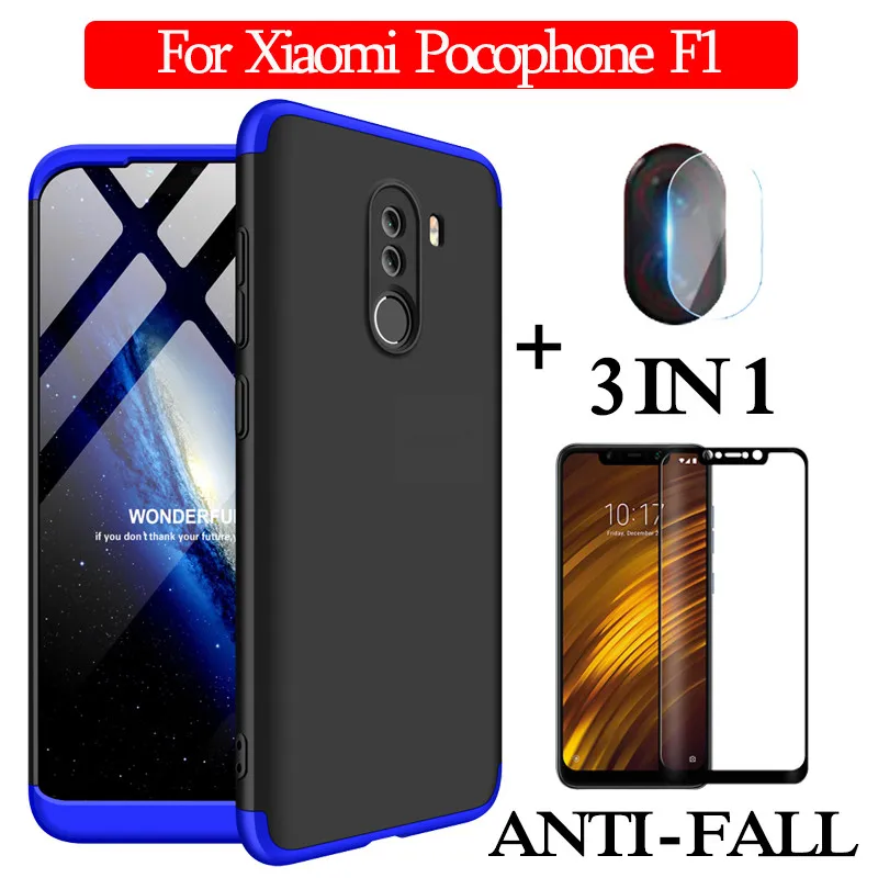 PocoF1 cтекло + 360 Защитный чехол на сяоми Покофон Ф1 Xiaomi Pocophone F1 полная защита Poco