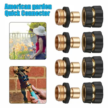 

1 Pair/4 Pairs/8 Pairs Tap Adapter Universal Garden Hose Quick Connect Set 3/4 Inch Thread K888