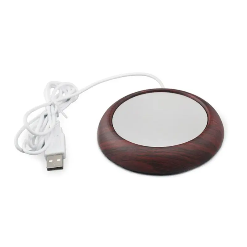 Dark wooden grain Портативный USB подогреватель чашки напиток теплый, с подогревом тепла кружка для напитков коврик изоляции Coaster - Цвет: Dark wooden grain