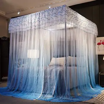

Blue White Door Canopy Mosquito Net Fabric Mesh Insect Shelterd girls Room Princess Bed Decor Tent Protection Children