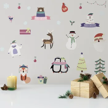 

Funlife Christmas Animal Wall Stickers Wall Decoration Ins Bedroom Room Wall Paper Home Decoration Stickers