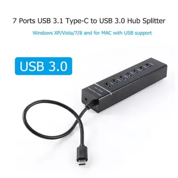 

Type-C to USB Hub Converter Adapter 7 in 1 High Speed 7 Ports USB 3.1 Expansion Splitter Hubs for MacBook Laptop PC