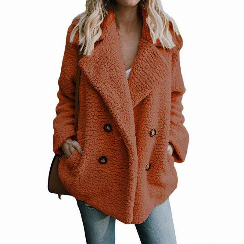 Зимнее плюшевое пальто женское теплое пальто из искусственного меха женская пушистая куртка размера плюс с длинным рукавом плюшевое меховое пальто fourrure femme 5XL - Цвет: chocolate