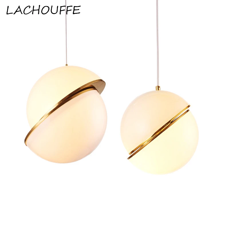 

Double Hemisphere Glass Pendant Lights Modern Creative Led Hanging Lamp for Bedroom Restaurant Bar Art Decor Lighting Fixtures