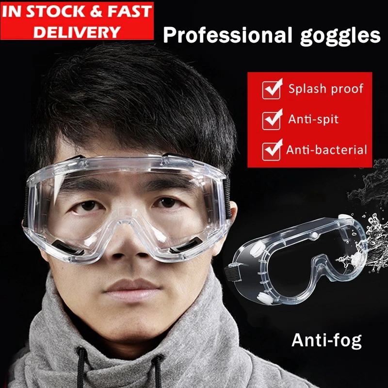 

Anti COVID-19 Virus Goggles Anti Fog Dust Proof Protection Goggles Safety Anti-shock/splash Windproof Riding Protective Glasses