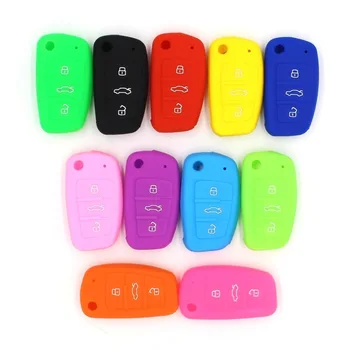 

3 Button Silicone Car Remote Key Fob Shell Cover Case For Audi A2 A3 S3 A4 S4 RS4 A6 S6 A8 S8 Q3 TT Roadster Cabriolet 1997-2006
