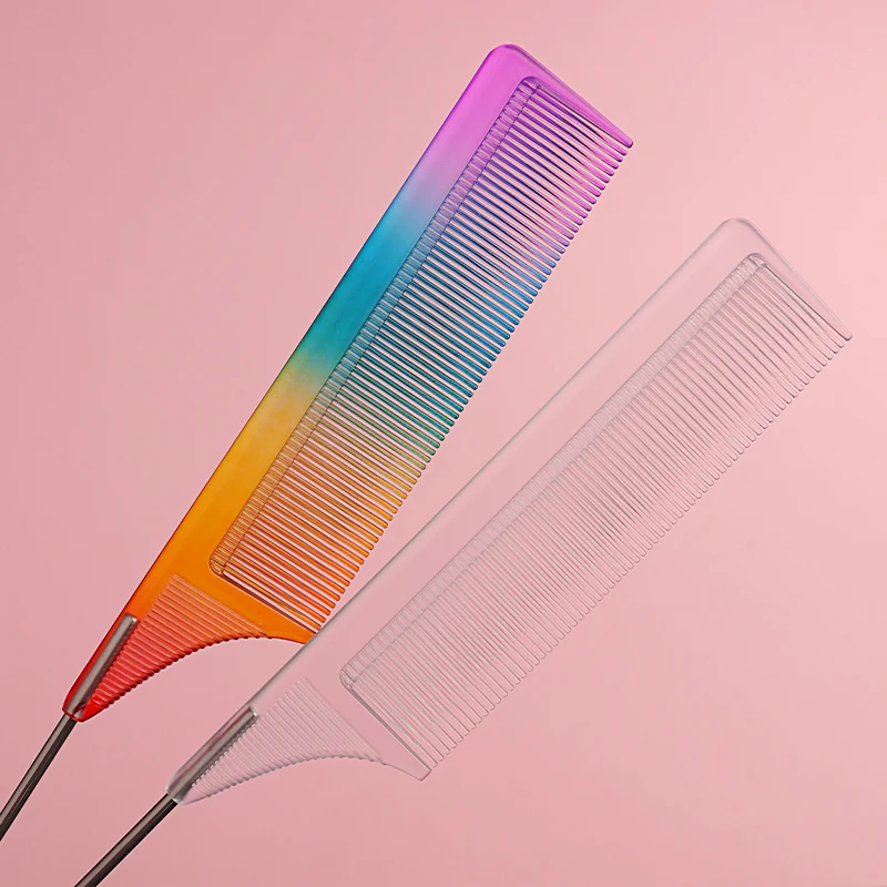Anti-static Rainbow Hair Comb Rainbow Hairpin Fixed Styling Clip Flat Duck Mouth Hair Clips Pro Salon Hair Styling Tool 4