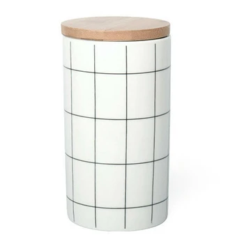 

Round Heat-Resistant Sealed Ceramic Storage Jar Spices Tea Coffee Can Tank Food Container with Lid Bottle Kitchen Organizer L