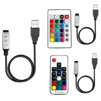 

Led Strip 5 12 24 V Volt RGB USB IR RF Remote Controller 5V 12V 24V USB LED Strip light 3 17 24 Key Remote Wireless Controller