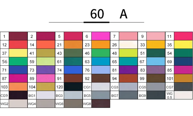 white standard 60A TouchFIVE 30/40/60/80/168 Цвет маркер для рисования набор двойной головой художественный эскиз жирной на спиртовой основе маркеры для школы анимации Manga - Цвет: white standard 60A