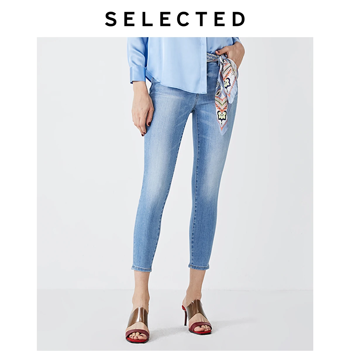 SELECTED Women's Autumn Slim Fit Stretch Mid-rise Crop Jeans S|419332510 SELECTED Women's Autumn Slim Fit Stretch Mid-rise Crop Jeans S|419332510