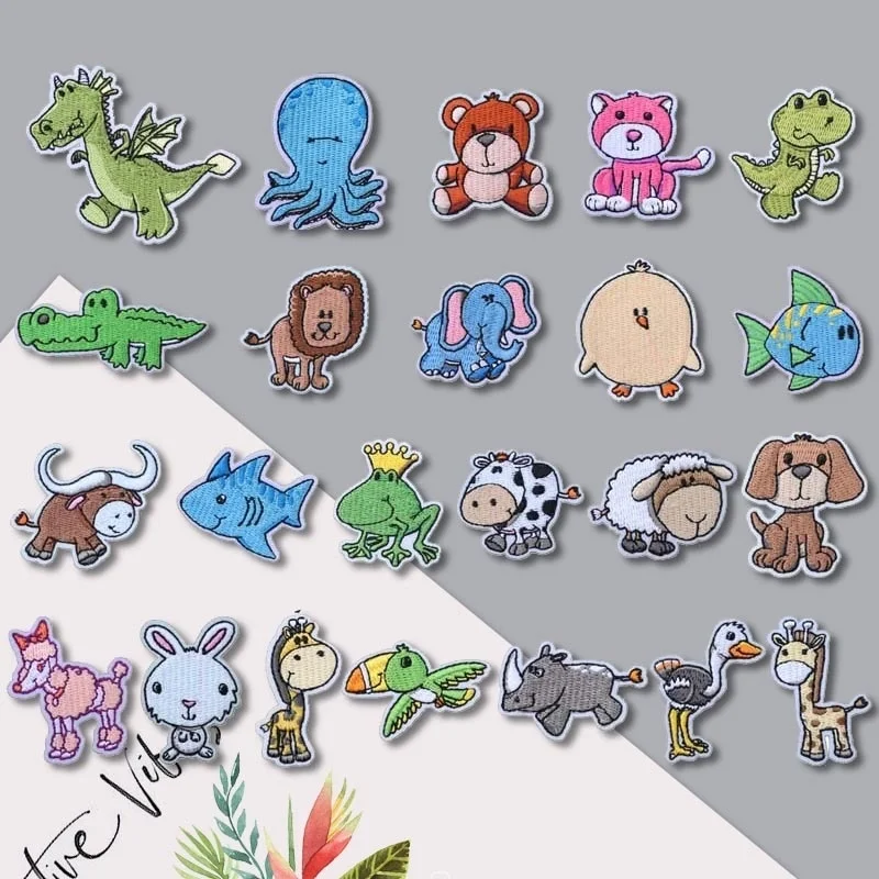 

Cute Animal World Patches For Clothing Thermoadhesive Patches Cartoon Patch Iron On Patches On Clothes Applique Animal Badges