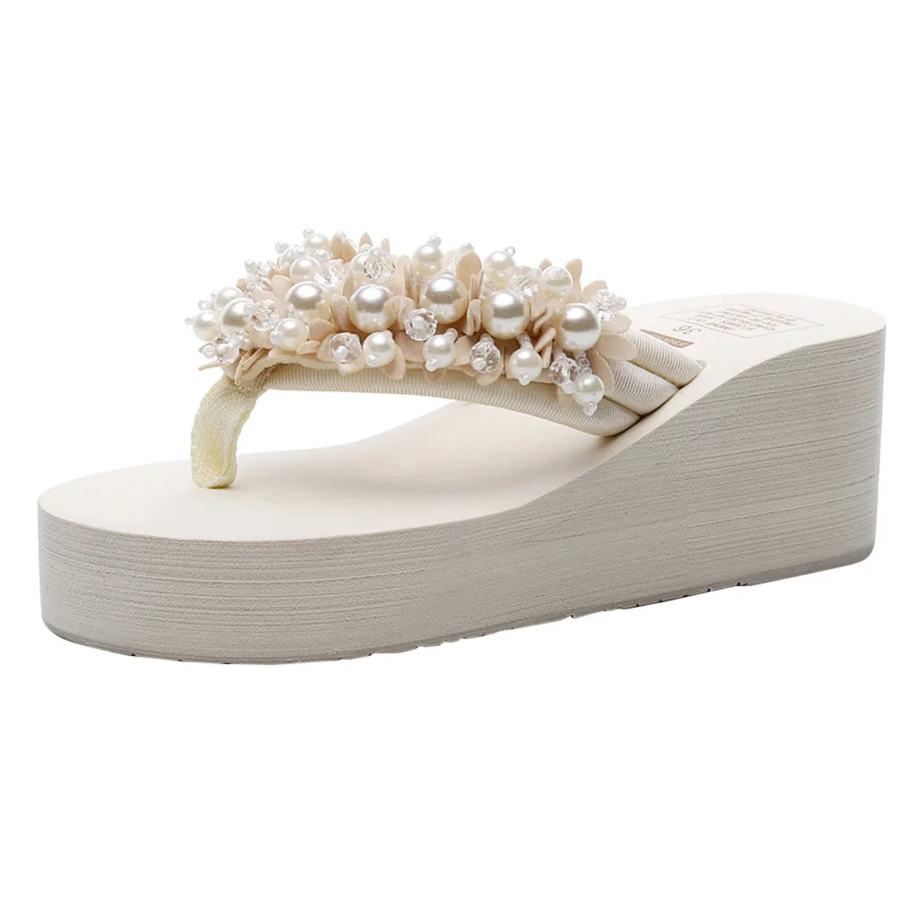 

SAGACE Floor Slippers Women Sandal Girls Floral Wedges Slippers female Bohemian Flip Flops Women Sandals Slippers Beach Shoes