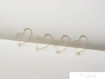 

10pcs Copper Plated 18K Gold Color Crooked Heart Love er kou Earrings DIY Earrings Materials Accessories