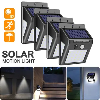 

1/2/4pcs 30/40 LED Solar Power Wall Light PIR Motion Sensor Outdoor Security Lamp Waterproof Light Garden Path 3 Sided Luminous