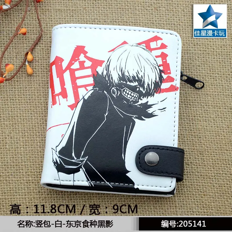 Cartera Anime Tokyo Ghoul, monedero Kaneki Ken, de pelo blanco