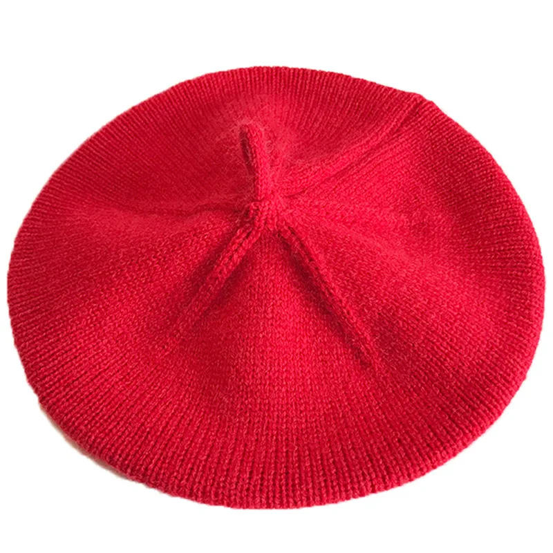 Fashion Baby Knitted Beret Hat Solid Color Children's Warm Hats Autumn Winter Painter Cap For Girls Kids Bonnet Accessories