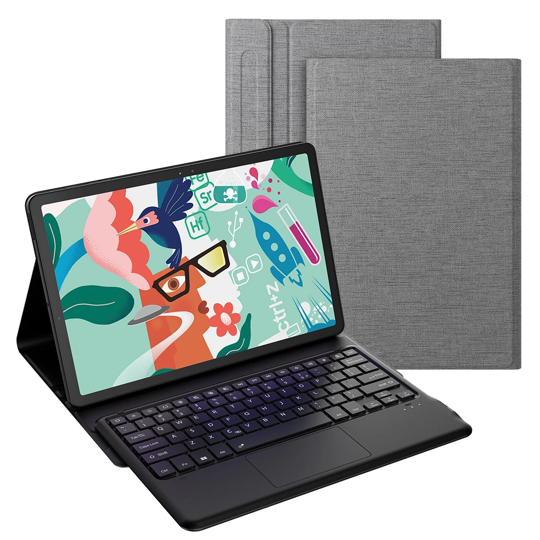 Clavier Galaxy Tab S7 Fe Étui DE clavier rétroéclairé 7 couleurs pour Samsung Galaxy Tab S7 FE 12.4  pouces, disposition DE clavier Bluetooth DE/UK/US | AliExpress