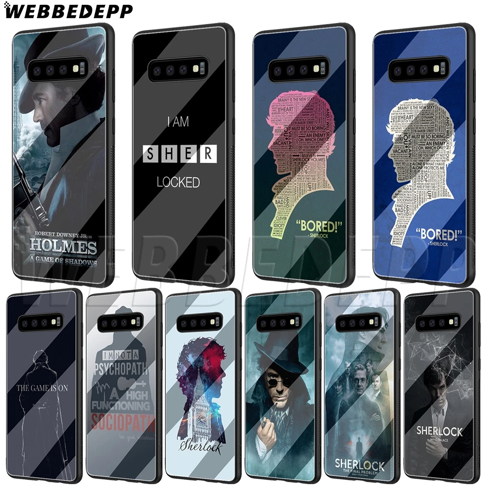 

WEBBEDEPP Sherlock Holmes Glass Case for Samsung S7 S8 S9 S10 Note 8 9 Edge Plus A10 A20 A30 A50 A60 A70